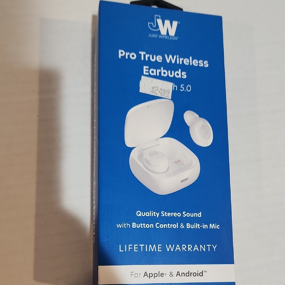 JW Pro True Wireless Earbuds White bluetooth 5.0 charger case for Apple Android